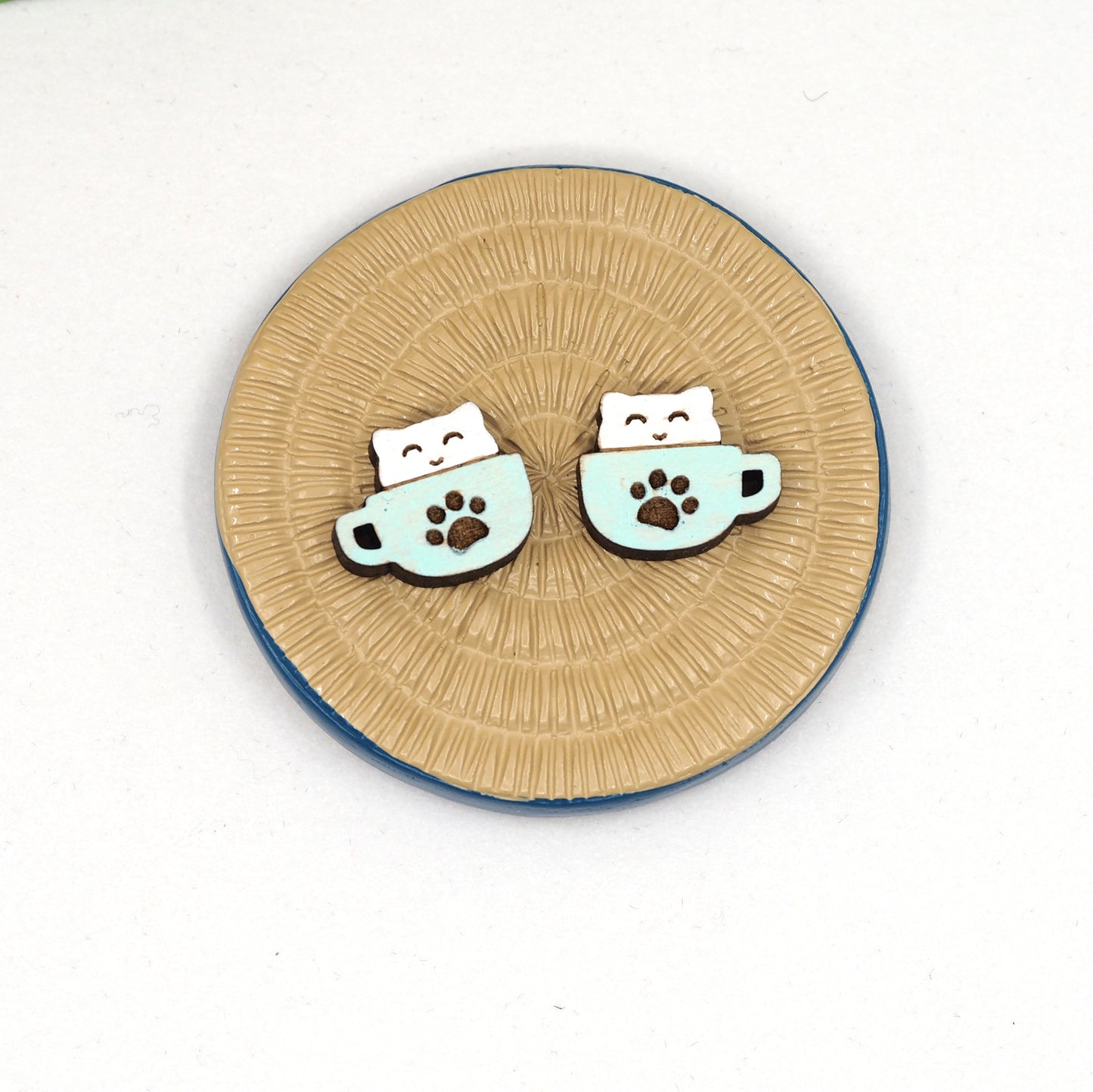 Catpuccino Kitty Cat Latte Coffee studs