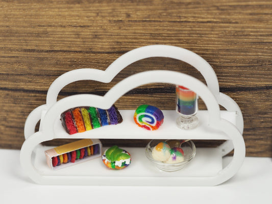 Miniature Dessert Diorama Magnet - Cloud & Rainbow