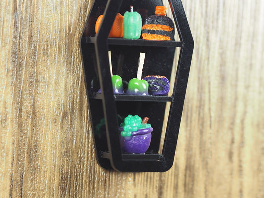 Miniature Halloween Diorama Magnet -Coffin