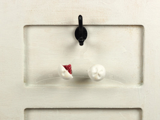 Polymer clay BBQ Bun ear studs