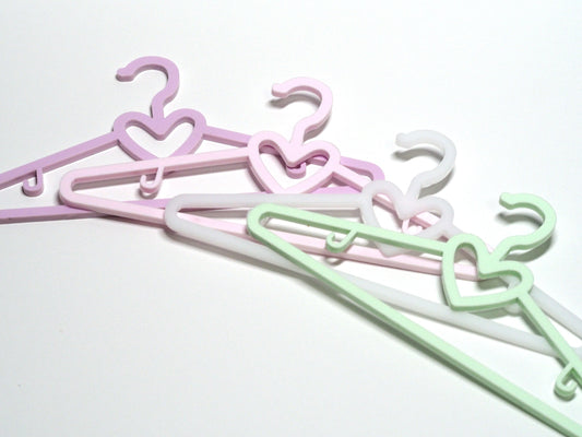 18" Doll Clothes Hangers - heart
