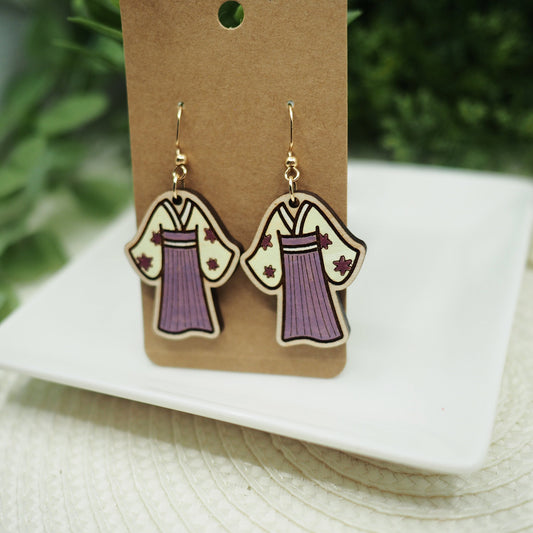 Hand-Painted Kawaii Hanfu Earrings with Blossom Design