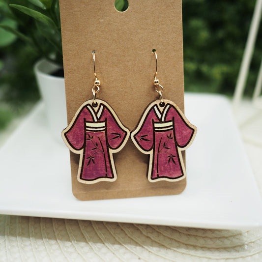 Hand-Painted Kawaii Hanfu Earrings Bamboo Design