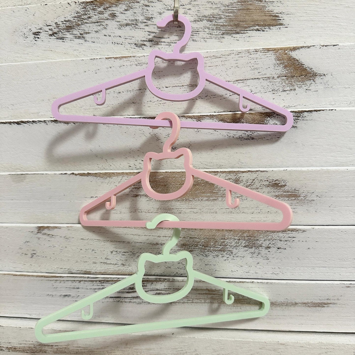 18" Doll Clothes Hangers - kitty with hooks