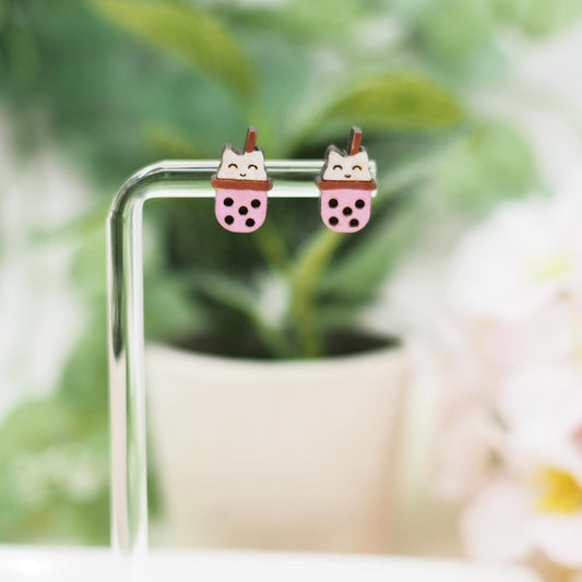 Purrfect Brew Kitty Cat Latte Coffee studs