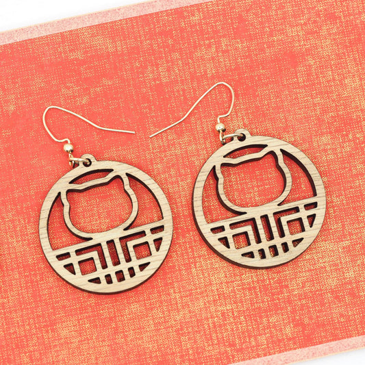 Shoji Style Kawaii Kitty Earrings