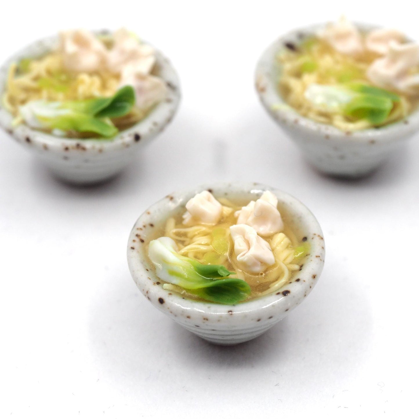 Miniature wonton noodle soup