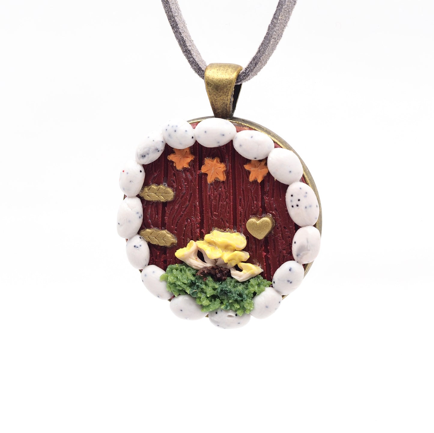 Autumn Polymer Clay Pendant | Handcrafted Nature-Inspired Jewelry