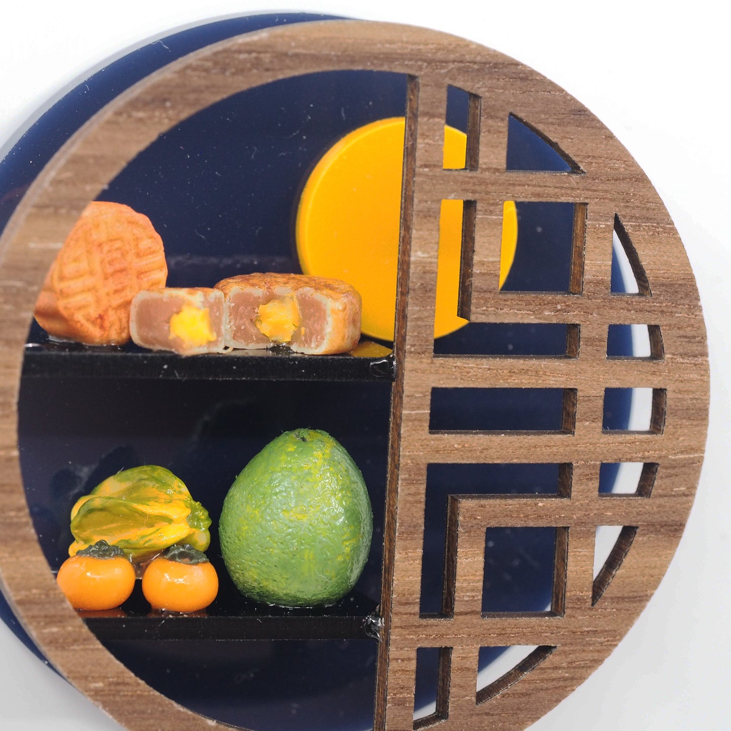 Miniature Dessert Diorama Magnet - Mid-Autumn Festival