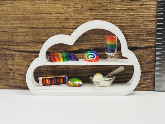 Miniature Dessert Diorama Magnet - Cloud & Rainbow