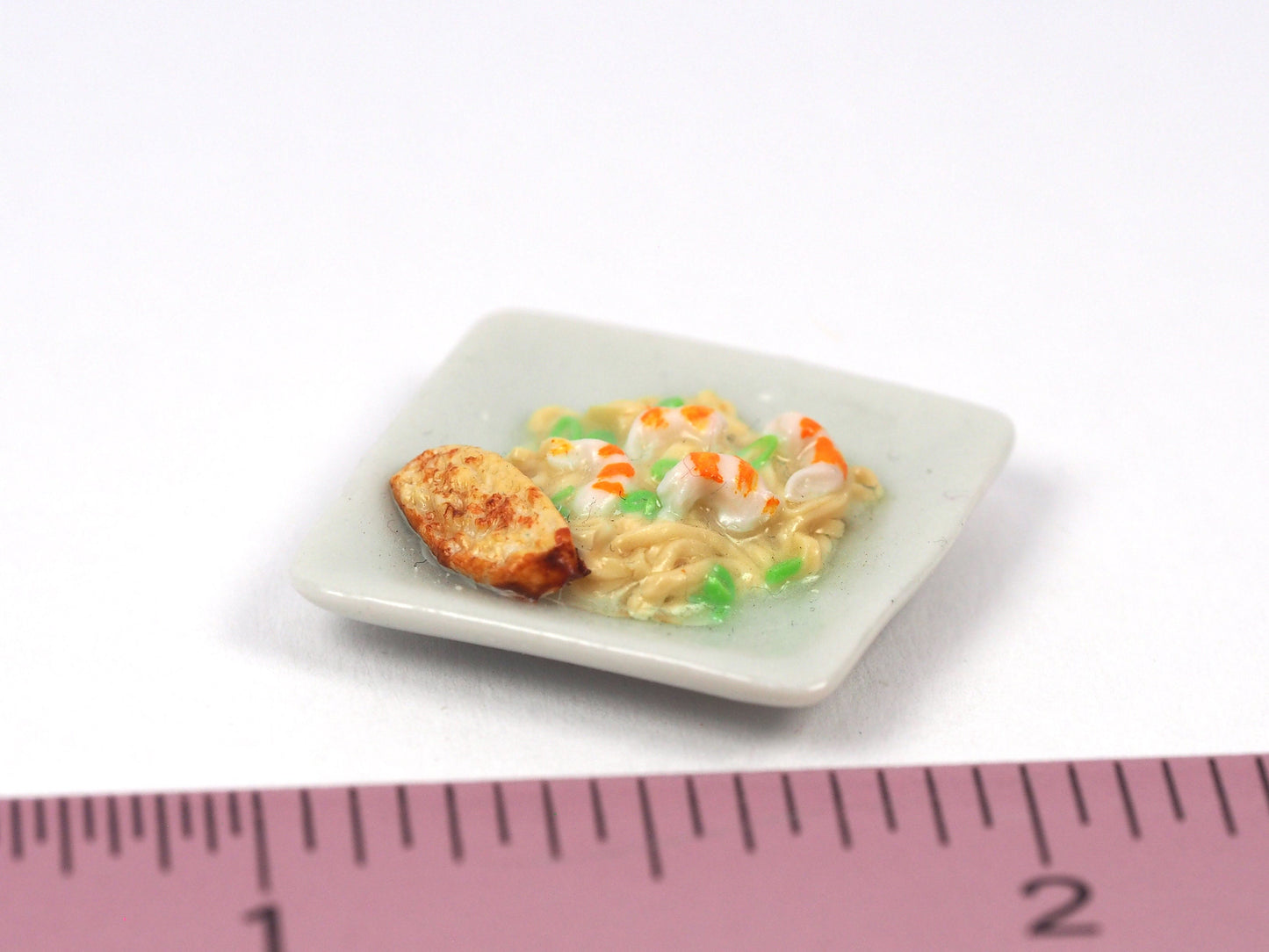 Miniature creamy shrimp pasta