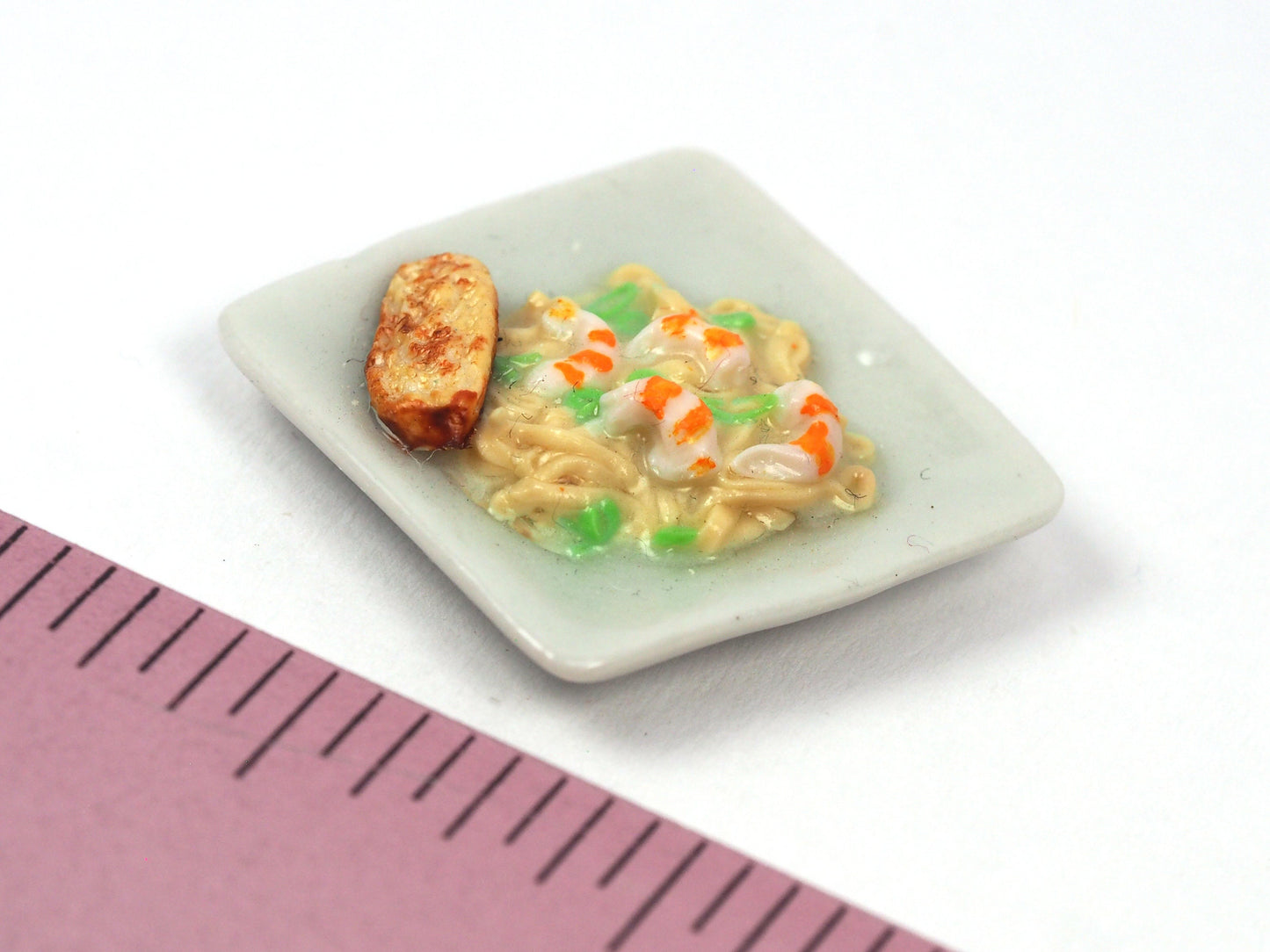 Miniature creamy shrimp pasta