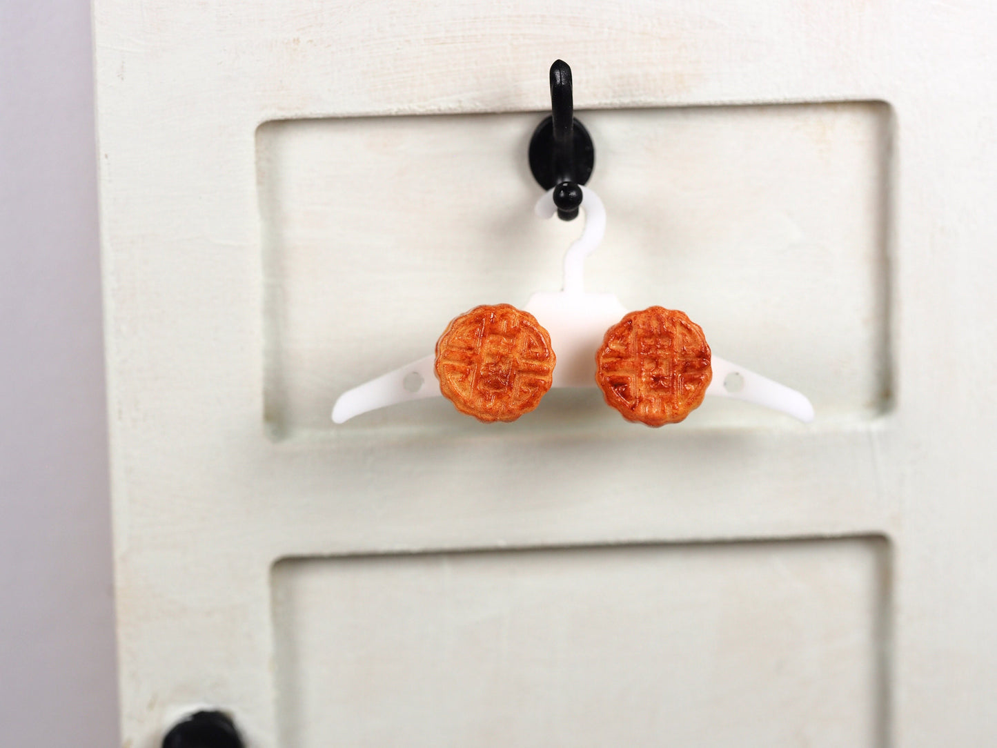 Polymer clay mooncake ear studs