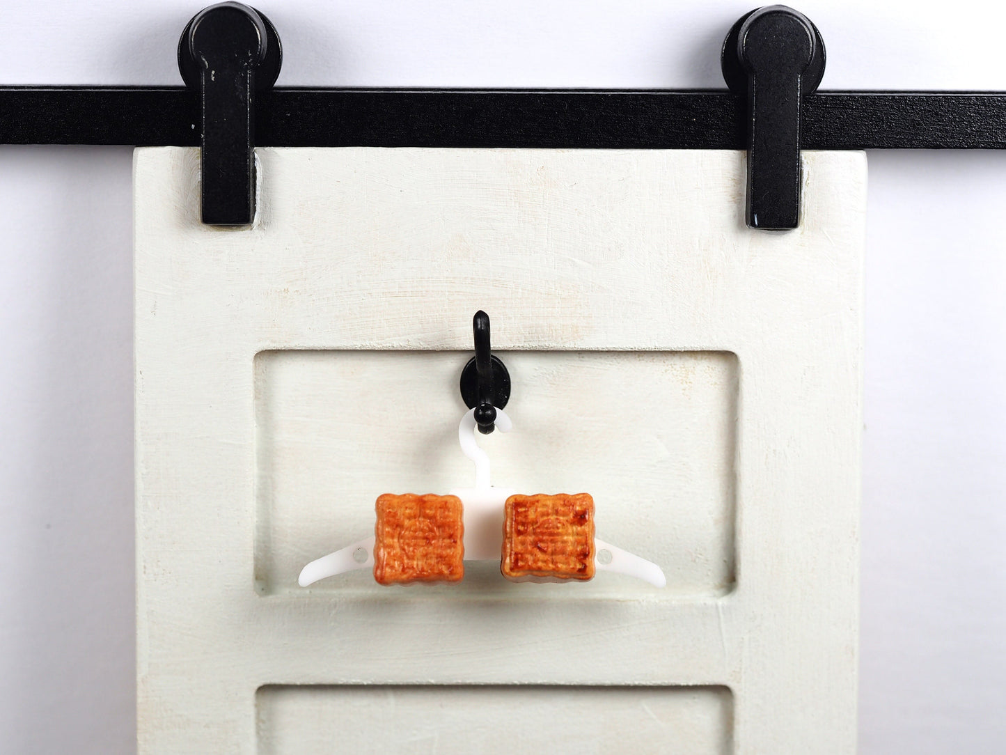 Polymer clay mooncake ear studs