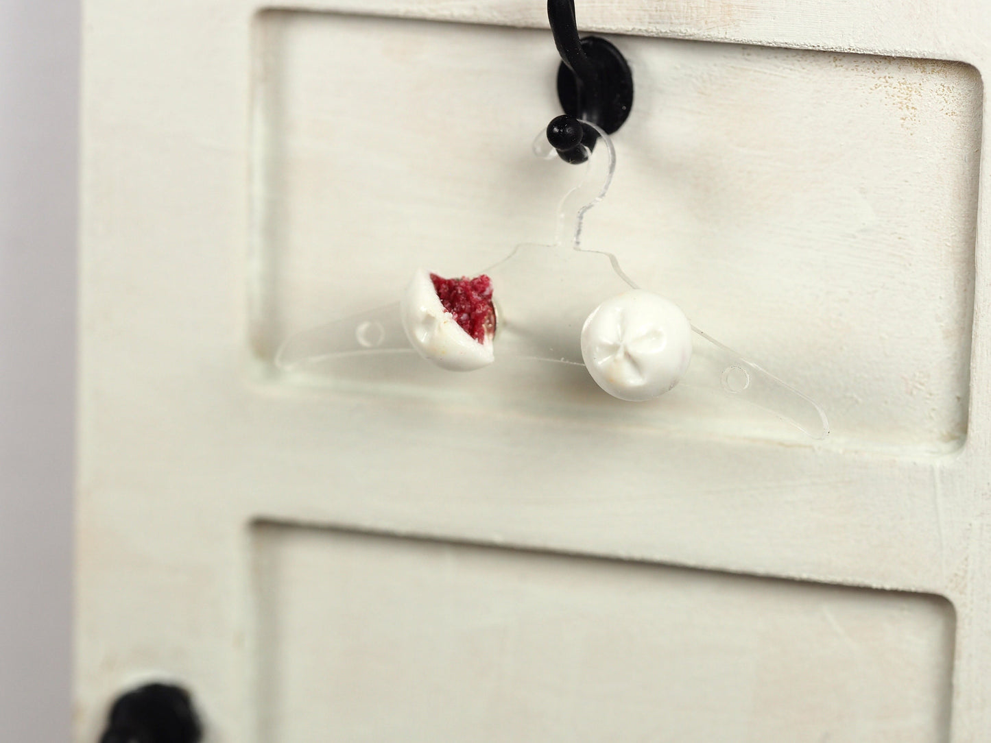 Polymer clay BBQ Bun ear studs