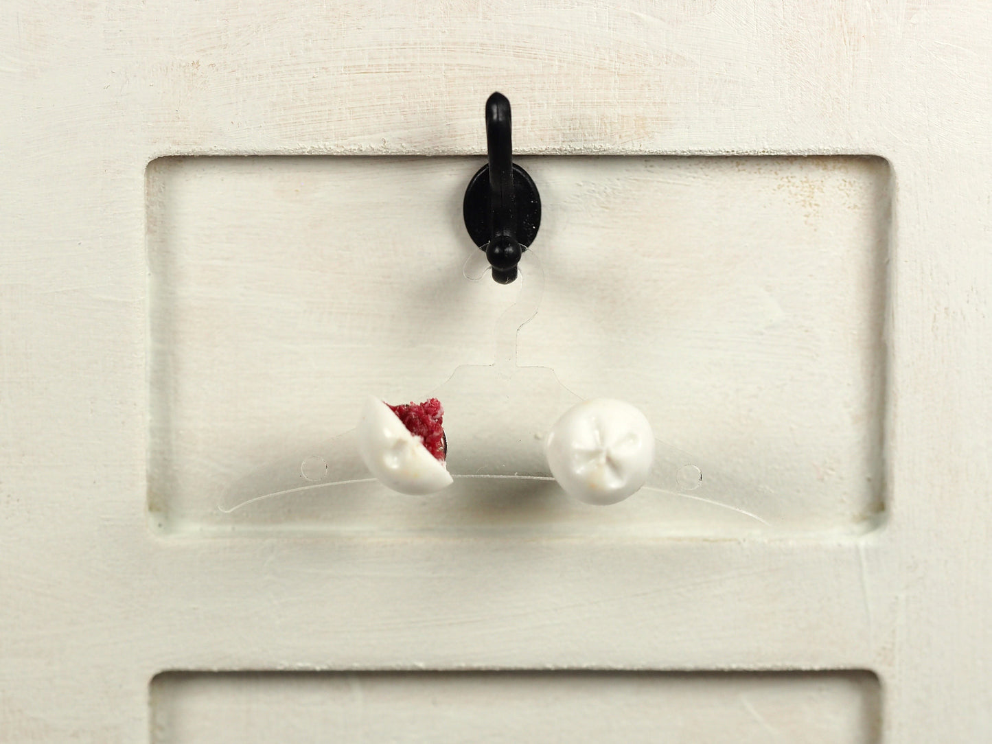 Polymer clay BBQ Bun ear studs