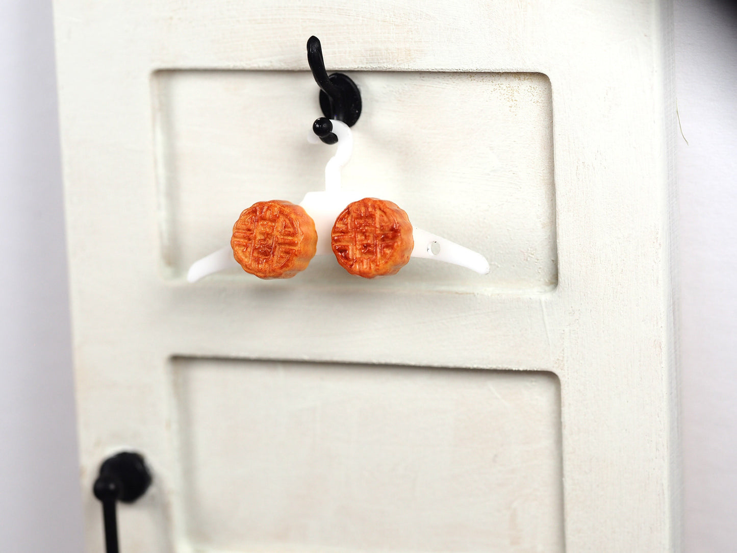 Polymer clay mooncake ear studs