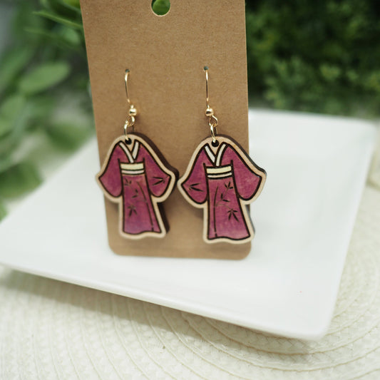 Hand-Painted Kawaii Hanfu Earrings Bamboo Design