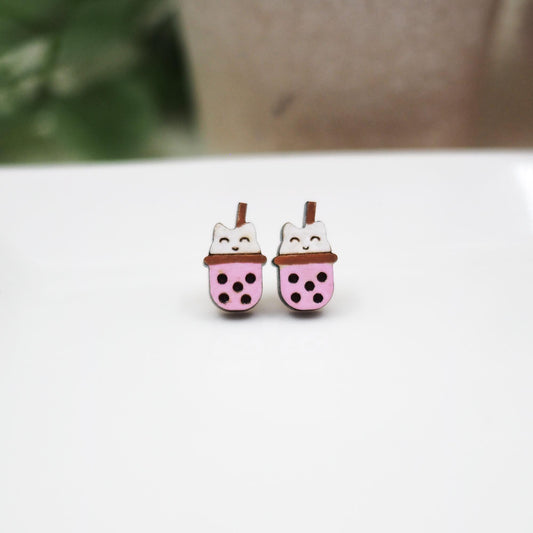 Purrfect Brew Kitty Cat Latte Coffee studs