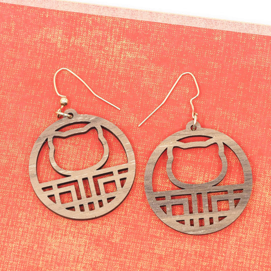 Shoji Style Kawaii Kitty Earrings